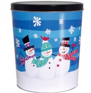3 Gallon Snowman Popcorn Tins